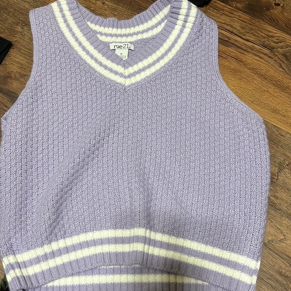 purple sweater vest